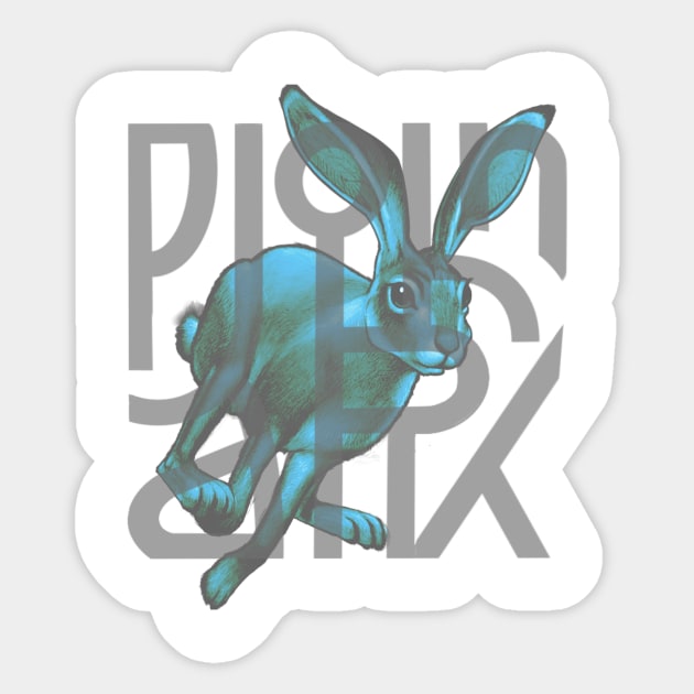 Rabbit (grey) Sticker by JohnParkArt